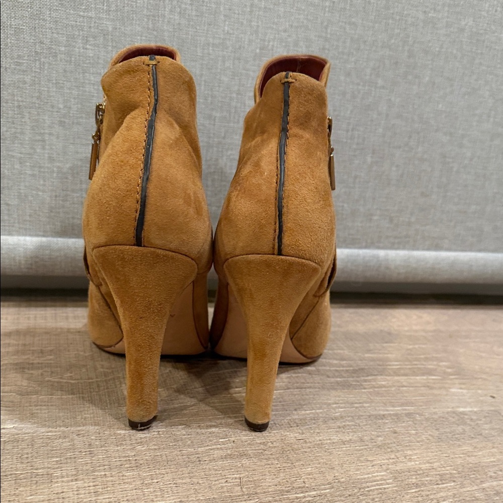 Aerin Camel Suede Ankle Booties - Picture 3 of 6